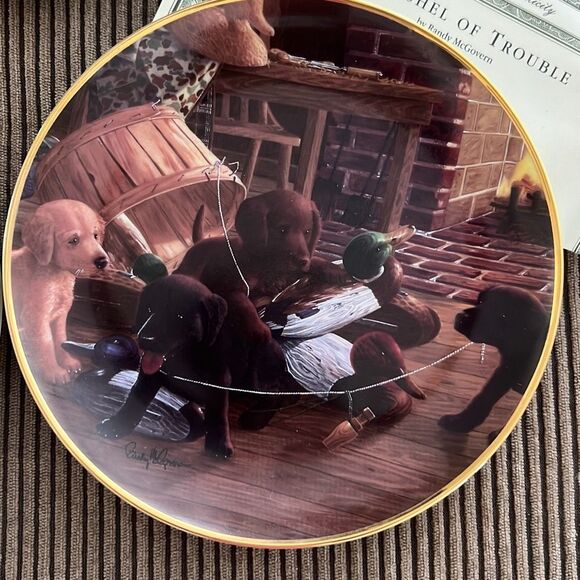 Franklin Mint Heirloom Plates of 3, Beginner’s Luck, Three to Boot, A Bushel of - Picture 3 of 7